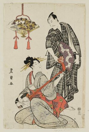 Utagawa Toyokuni I: Actor and woman - Museum of Fine Arts