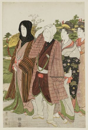 Utagawa Toyokuni I: Actors and Women Walking - Museum of Fine Arts