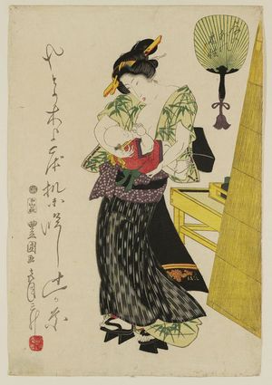 Utagawa Toyokuni I: Woman and Child - Museum of Fine Arts