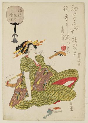 歌川豊国: Woman with Shamisen - ボストン美術館