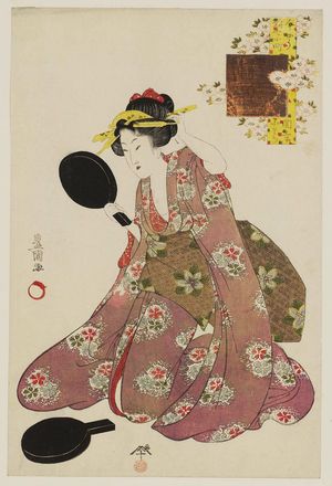 Utagawa Toyokuni I: Komachi at Sekidera (Sekidera Komachi), from the series Modern Girls as the Seven Komachi (Imayô musume Nana Komachi) - Museum of Fine Arts