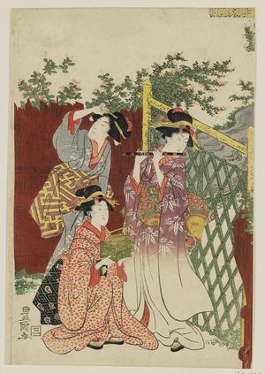 Utagawa Toyokuni I: Women at a Gate - Museum of Fine Arts