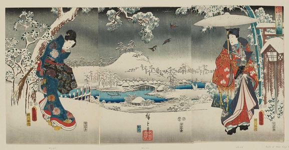 Utagawa Hiroshige: Snow View (Yuki no nagame), from the series Fashionable Genji (Fûryû Genji) - Museum of Fine Arts