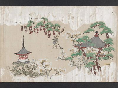 菱川師宣: Viewing Cherry Blossoms in Ueno (Ueno hanami no tei), Sheet 11 - ボストン美術館