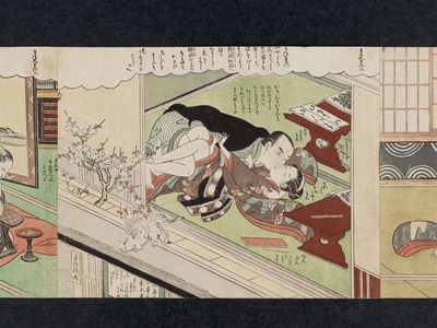 Suzuki Harunobu: No. 2 from the erotic series The Amorous Adventures of Mane'emon (Fûryû enshoku Mane'emon) - Museum of Fine Arts