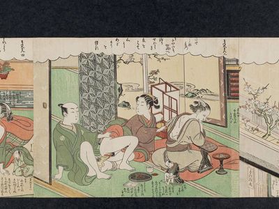 Suzuki Harunobu, 鈴木春信 (Suzuki Harunobu)による浮世絵「No. 3 from the erotic series The Amorous Adventures of Mane'emon (Fûryû enshoku Mane'emon)」