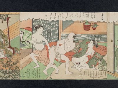 Suzuki Harunobu, 鈴木春信 (Suzuki Harunobu)による浮世絵「No. 4 from the erotic series The Amorous Adventures of Mane'emon (Fûryû enshoku Mane'emon)」