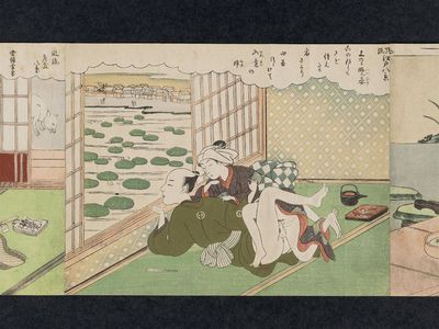 Suzuki Harunobu: The Mistress in the Evening at Ueno (Ueno no banshô, pun on Evening Bell at Ueno), from the series Fashionable Eight Views of Edo (Fûryû Edo hakkei) - Museum of Fine Arts