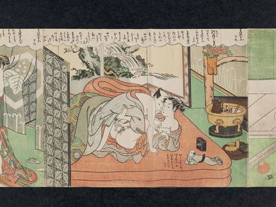 Suzuki Harunobu: No. 16 from the erotic series The Amorous Adventures of Mane'emon (Fûryû enshoku Mane'emon) - Museum of Fine Arts