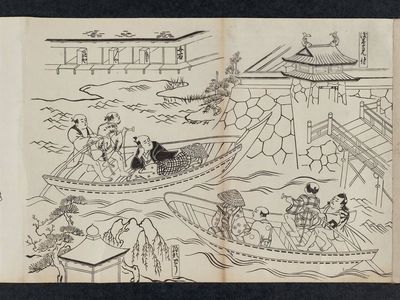 奥村政信: Asakusa Mitsuke, from an untitled series of a visit to the Yoshiwara (known as Series L) - ボストン美術館