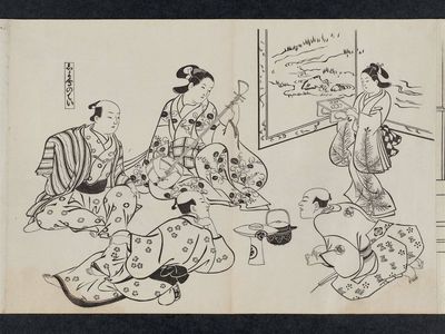 奥村政信: from an untitled series of a visit to the Yoshiwara (known as Series L) - ボストン美術館