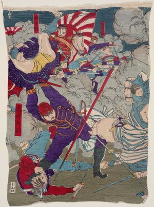 Unknown, 無款 (Artist Unknown, Japanese)による浮世絵「Scene from the Sino-Japanese War: General (or Navy Admiral)Takada (incomplete composition)」