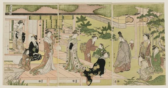 Hosoda Eishi: The Wakana Chapter, Part 1 (Wakana no maki, jô), from the series Genji in Fashionable Modern Guise (Fûryû yatsushi Genji) - Museum of Fine Arts