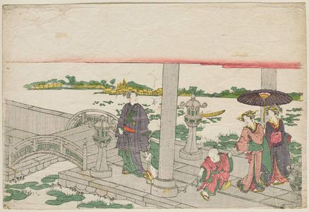 Katsukawa Shunko: Visiting Mimeguri Inari Shrine - Museum of Fine Arts