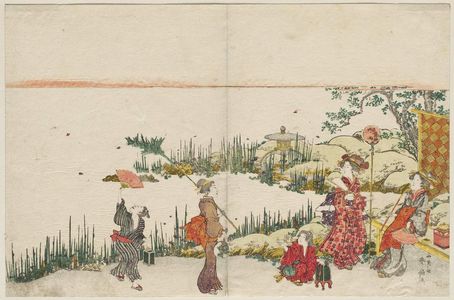 Katsukawa Shunko: Women and Children Catching Fireflies - Museum of Fine Arts