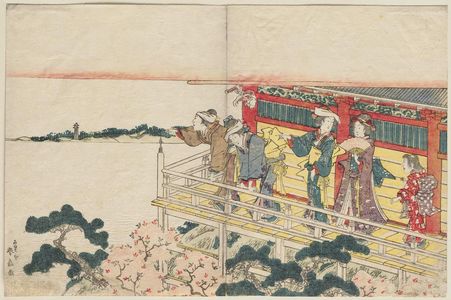 Katsukawa Shunko: Women Admiring the View from a Temple Balcony - Museum of Fine Arts