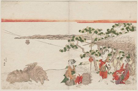 Katsukawa Shunko: Firewood Gatherers and Oxen Resting - Museum of Fine Arts