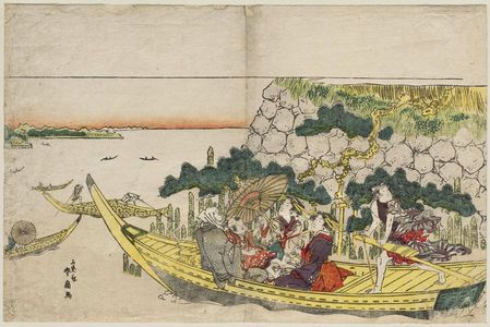 Katsukawa Shunko: Passengers on a Boat Excursion - Museum of Fine Arts