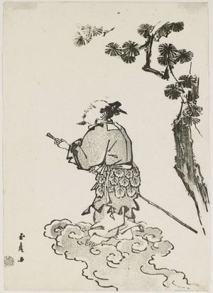 Utagawa Kunitora: Taoist Immortal Flying through the Air - Museum of Fine Arts