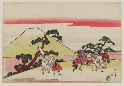 菊川英山: Narihira's Journey to the East: Passing Mount Fuji - ボストン美術館