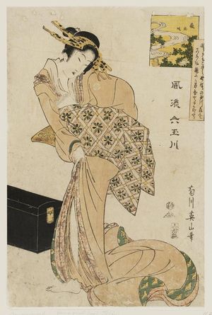 菊川英山: Hagi no Tamagawa, from the series Fashionable Six Jewel Rivers (Fûryû Mu Tamagawa) - ボストン美術館