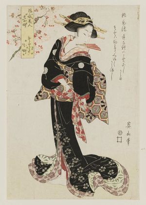 Kikugawa Eizan: Komachi on the Gravepost (Sotoba Komachi), from the series Fashionable Beauties as the Seven Komachi (Fûryû bijin nana Komachi) - Museum of Fine Arts