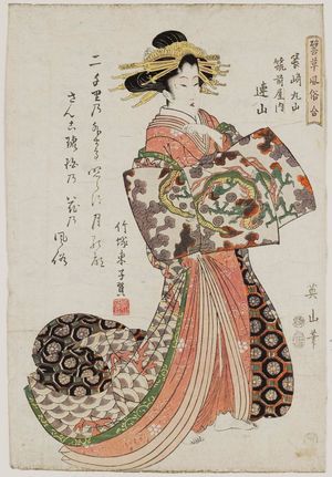 菊川英山: Renzan of the Echizenya in Maruyama, Nagasaki, from the series Comparisons of Representative Customs (Tatoegusa fûzoku awase) - ボストン美術館
