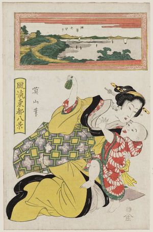 Kikugawa Eizan: Low Tide at Susaki (Susaki no shiohi), from the series Fashionable Eight Views of the Eastern Capital (Fûryû Tôto hakkei) - Museum of Fine Arts