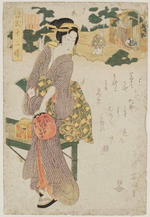 菊川英山: Yûgao, from the series Twelve Seasons of Genji (Genji jûni kô) - ボストン美術館