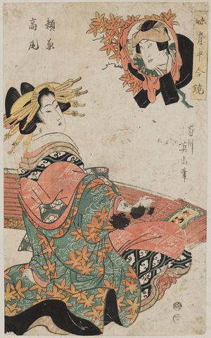 Kikugawa Eizan: Yorikane and Takao. Series: Imose no Naka Awasé Kagami. - Museum of Fine Arts