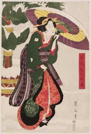Kikugawa Eizan: Fûryû bijin matsu no uchi - Museum of Fine Arts