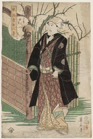 Kikugawa Eizan: Actor, from the series Fashionable Eight Views of Ômi (Fûryû Ômi hakkei) - Museum of Fine Arts