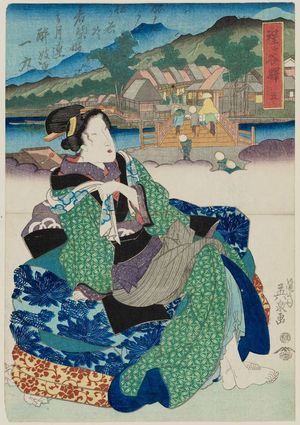 Keisai Eisen: Hodogaya Station (Hodogaya eki), No. 5 from an untitled series of the Fifty-three Stations of the Tôkaidô Road - Museum of Fine Arts