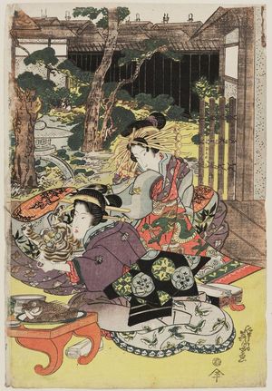 Keisai Eisen: Courtesans and Geisha at a Party - Museum of Fine Arts