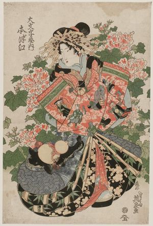 Keisai Eisen, 渓斉英泉 (Keisai Eisen)による浮世絵「Motozue of the Daimonjiya」