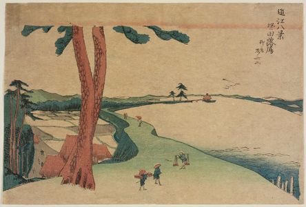 柳々居辰斎: Descending Geese at Katada (Katada rakugan), from the series Eight Views of Ômi (Ômi hakkei) - ボストン美術館