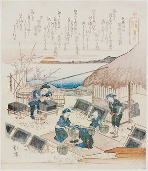 魚屋北渓: Hamagawa, from the series Souvenirs of Enoshima (Enoshima kikô) - ボストン美術館