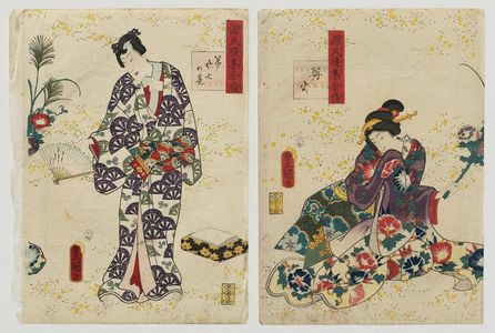 歌川国貞: Ch. 27, Kagaribi, from the series Lingering Sentiments of a Late Collection of Genji (Genji goshû yojô) [pun on The Fifty-four Chapters of the Tale of Genji (Genji gojûyojô)] - ボストン美術館