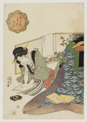 Utagawa Kunisada: Woman under a Kotatsu, from the series Starlight and Frost: Modern Manners (Hoshi ya shimo tôsei fûzoku) - Museum of Fine Arts