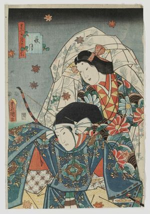 Japanese Print "Actors, from the series Jûnikagetsu no uchi" by Utagawa Kunisada, 歌川国貞 (Utagawa Kunisada I (Toyokuni III))