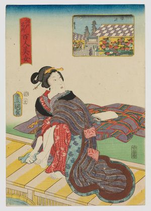 歌川国貞: Somei, from the series One Hundred Beautiful Women at Famous Places in Edo (Edo meisho hyakunin bijo) - ボストン美術館