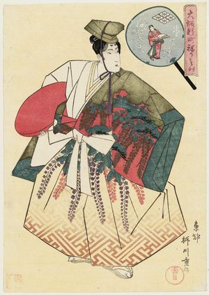 柳川重信: Hatsufunedayû of the Nishi-Ôgiya as a Standing Doll (Tatebina), from the series Costume Parade of the Shinmachi Quarter in Osaka (Ôsaka Shinmachi nerimono) - ボストン美術館