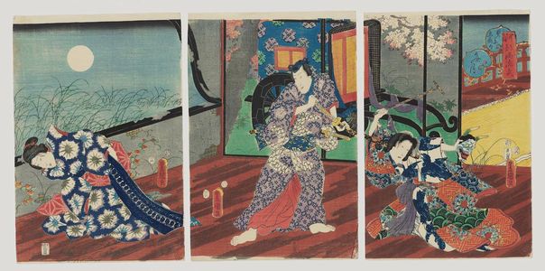 歌川国貞: The Seventh Month (Fumizuki), from the series The Five Festivals Represented by Eastern Genji (Azuma Genji mitate gosekku) - ボストン美術館