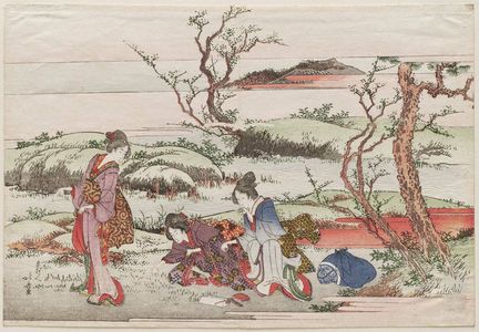 Katsushika Hokusai: Picking spring flowers - Museum of Fine Arts