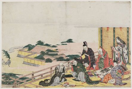 Katsushika Hokusai: The Six Poetic Immortals (Rokkasen) Making Decorations for the Tanabata Festival - Museum of Fine Arts