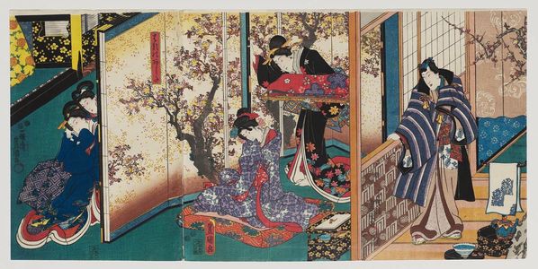 Utagawa Kunisada, 歌川国貞 (Utagawa Kunisada I (Toyokuni III))による浮世絵「Hatsu? Haru? no ashita」