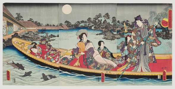 Utagawa Kunisada: The Sixth Month (Minazuki), from the series Annual Events for Young Murasaki (Wakamurasaki nenjû gyôji no uchi) - Museum of Fine Arts