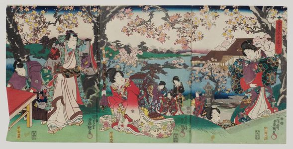 歌川国貞: Flowers (Hana), from the series Snow, Moon, and Flowers (Setsugekka no uchi) - ボストン美術館