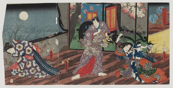 歌川国貞: The Seventh Month (Fumizuki), from the series The Five Festivals Represented by Eastern Genji (Azuma Genji mitate gosekku) - ボストン美術館