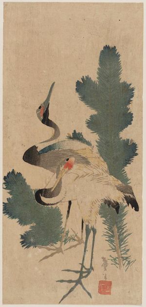 Katsushika Taito II: Cranes and Pine Shoots - Museum of Fine Arts
